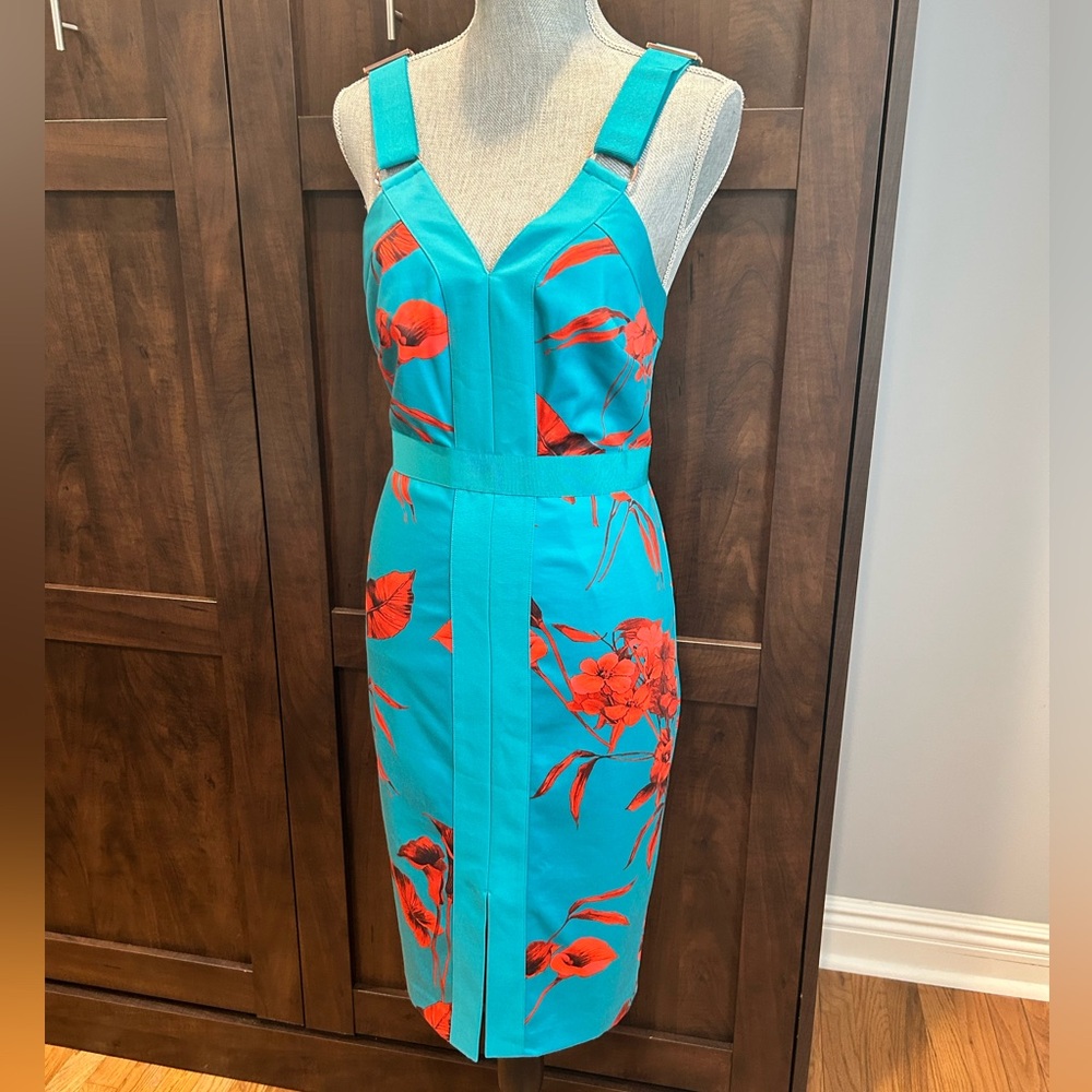 Ted Baker - Floral Turquoise and Red Dress
